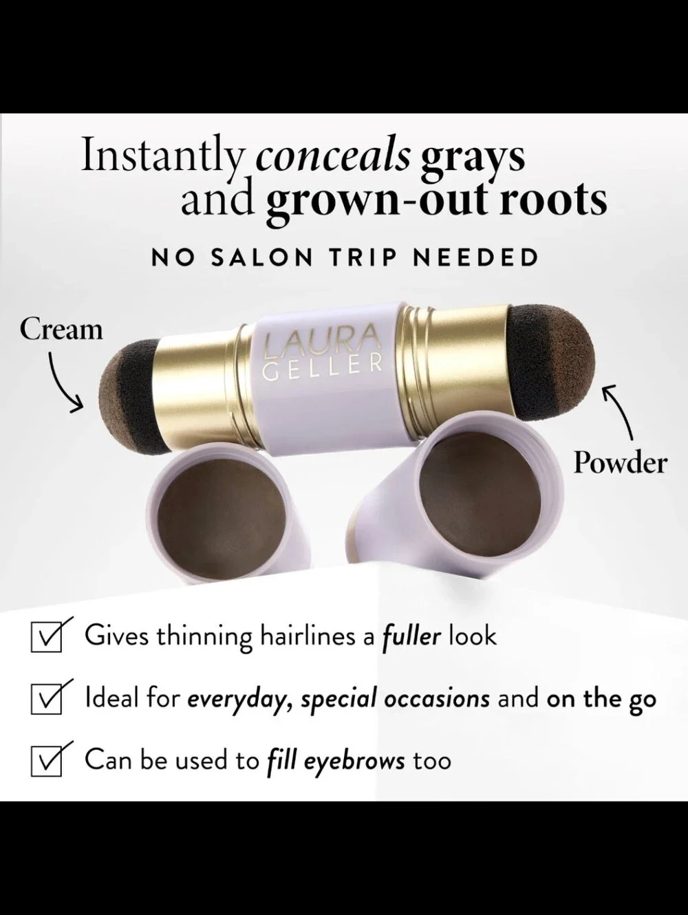 NEW! Laura Geller The Full Root-ine Root & Brow Touch-Up Stick: Blonde NIB